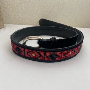 AL&C leather mohair & beads